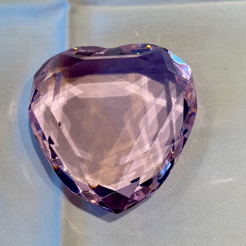 Rosenthal Heart-Shaped Crystal Accent in Lavender.